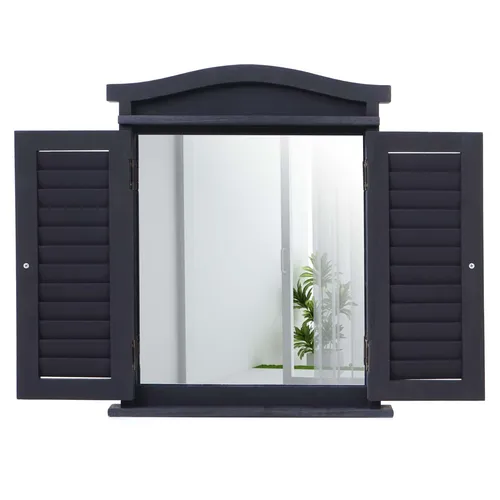 MCW Wandspiegel aus Paulowniaholz, Grau, 42x53 cm in grau von Moderne-Wohnideen