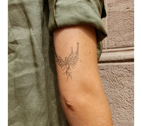 Inkster Schmuck-Tattoo Phönix, wasserfestes temporäres Tattoo, 2 Wochen Halt