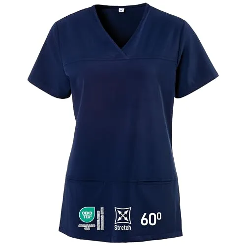 EXNER medizinischer Schlupf-Kasack X-Top, für Damen in Krankenpflege, Altenpflege, Kosmetik, Medizin, blau, Größe 5XL
