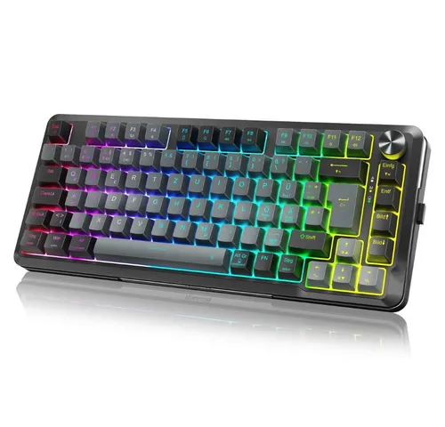 Redragon K681GB-PRO-DE DE-Version, 75 %-Tastatur mit drei Modi Gaming-Tastatur (Dichtungsbauweise, RGB, Longyin-Achse)