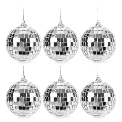 com-four® 6X Discokugel - Spiegelkugel zum Aufhängen - Disco Ball für Party - Partykugel für Silvester, Geburtstag, Mottoparty, Weihnachten oder Halloween - Ø 7 cm (Ø 7cm)
