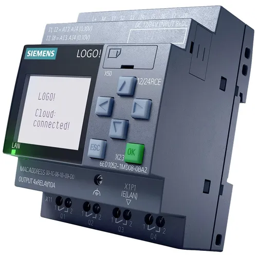 Siemens LOGO! 230RCE 6ED1052-1FB08-0BA2 - Kompaktes IO-Modul mit 8 digitalen Eingängen und 4 Relaisausgängen, erweiterbar und mit Ethernet-Schnittstelle für einfache Steuerung