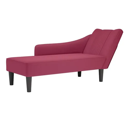 vidaXL Weinrote Chaiselongue mit Rechter Armlehne aus Samt von vidaXL