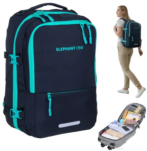 Rucksack Handgepäck Damen IATA Elephant Fly Large - Leichter Handgepäck-Rucksack mit IATA Standard, ideal für Reisen. Maße: 50 x 33 x 22 cm, inklusive Laptopfach für Geräte bis 15,6