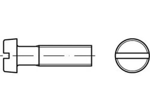 Zylinderschraube mit Schlitz ISO 1207 Edelstahl A2 M4 x 14mm - Eisenwaren - Hochwertige Zylinderschraube aus Edelstahl A2, ideal für korrosionsbeständige Anwendungen mit metrischem Gewinde und Zylinderkopfdesign.