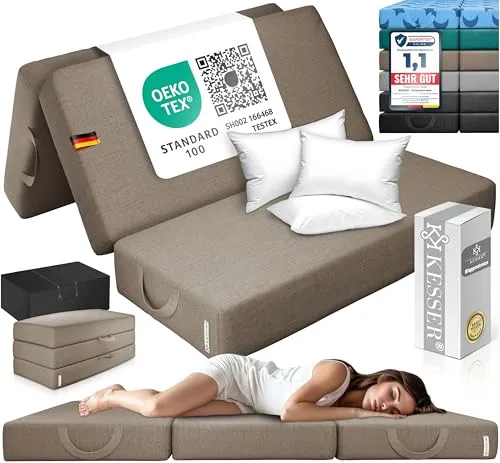 KESSER® Klappmatratze 120 x 195 x 15 cm – Faltbare Gästematratze für Sitzhocker