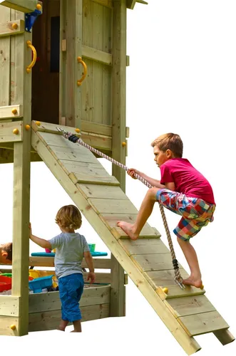 Spielturm Kletterrampe Anbau Rampe mit Seil