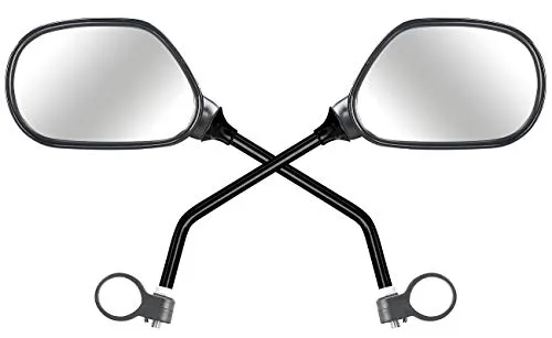 PEARL Fahrradspiegel: 2er-Set Fahrrad-Rückspiegel mit Lenkerhalterung, für rechts und Links (Fahrradspiegel zum Abnehmen, Fahrradspiegel für e-Bike, Außenspiegel)