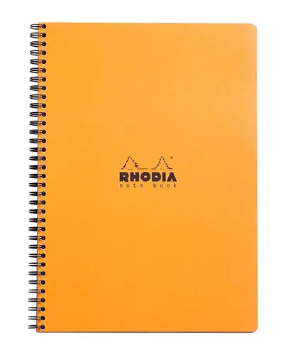 Rhodia A4+ Spiralbuch 80 Blatt kariert - Blöcke & Formulare - Hochwertiges Spiralbuch mit abtrennbaren Seiten, ideal für Notizen und kreative Ideen, in auffälligem Orange.