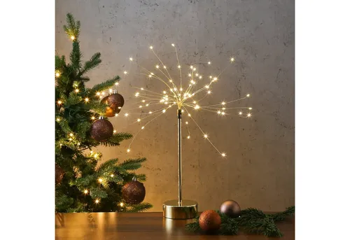MARELIDA LED Dekolicht Stern Feuerwerk 50cm - Nussknacker - 50cm großer LED Stern Feuerwerk mit 90 warmweißen LEDs und Timer für stimmungsvolle Dekoration. Ideal für festliche Anlässe und ein Highlight in jedem Raum.