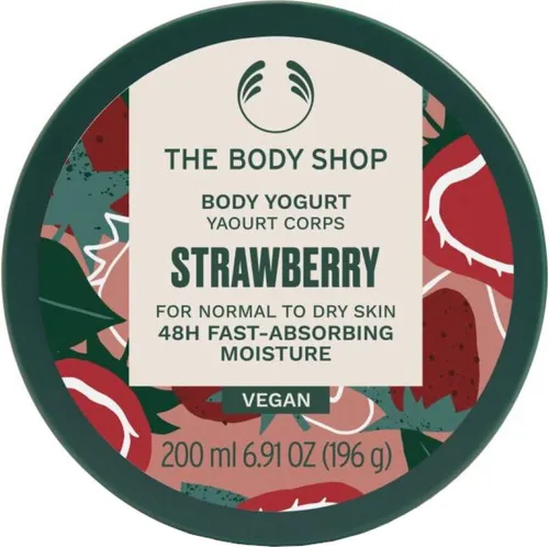 The Body Shop Strawberry Body Yogurt 200ml - Ganzkörperpflege mit feuchtigkeitsspendendem Erdbeer-Duft, leicht und schnell einziehend für samtweiche Haut.