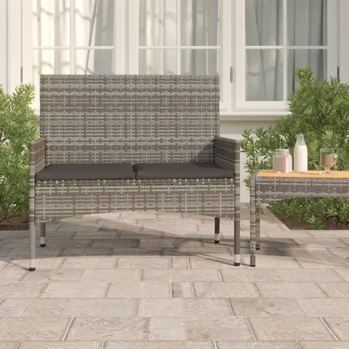 Maison Exclusive Gartenbank 2-Sitzer Grau mit Kissen