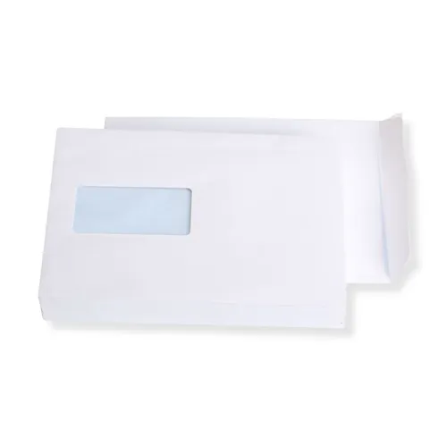 St. Versandtasche, Umschlag, Kuvert, mit Fenster, A5, weiß, selbstklebend 50