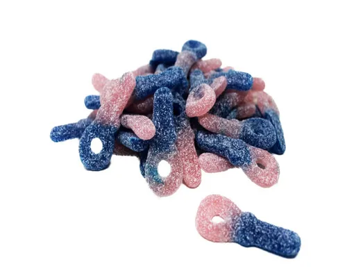 Fruchtgummi Bären & Co. Süßigkeit, Fruchtgummi saure Bubblegum Tongen zweifarbig gelatinefrei 175g