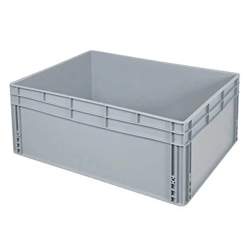 BRB Euro-Stapelbehälter mit Griffleiste, LxBxH 800x600x320 mm, grau