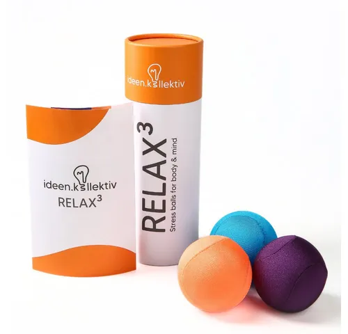 ideen.kollektiv Relax³ – Stressball Set - Lernspielzeug mit 3 Achtsamkeitsbällen in verschiedenen Härtegraden, ideal zur Stressregulation und als Moderationstool für Fokus und Entspannung in Gruppen.