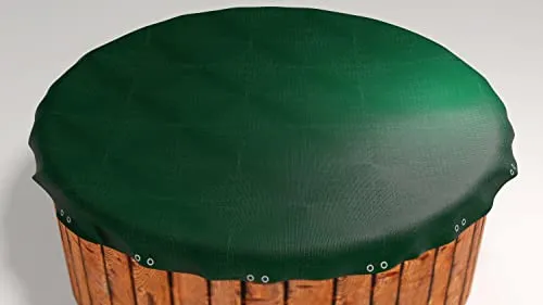 GRASEKAMP Abdeckplane für Pool rund 320-366cm - Hochwertige Poolabdeckplane aus 100% Polyethylen, UV-beständig und mit Gewebeverstärkung. Ideal für den Sommer- und Wintereinsatz, inklusive Spannschnur und Spannratsche.