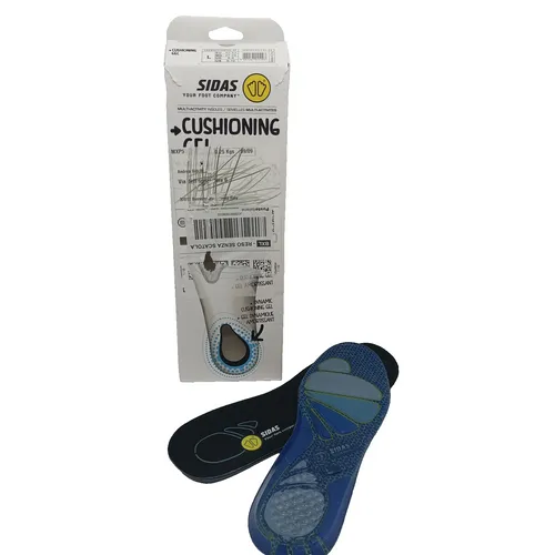 Sidas Essential Cushioning Gel Einlegesohlen Blau EU 42-43 - Sonstige Sportschuhe mit innovativer Gel-Technologie für optimale Dämpfung und hohen Tragekomfort. Antibakteriell und waschbar, ideal für Sport und Alltag.