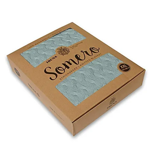 Ibena Somero Strickdecke 150x200 cm in türkis von IBENA