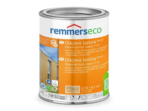 Remmers Holzschutzlasur Öl-Dauerschutz-Lasur [eco] eiche hell, 0,75 Liter - Farben & Lacke, umweltfreundliche Lasur für langanhaltenden Schutz und natürliche Holzoptik.