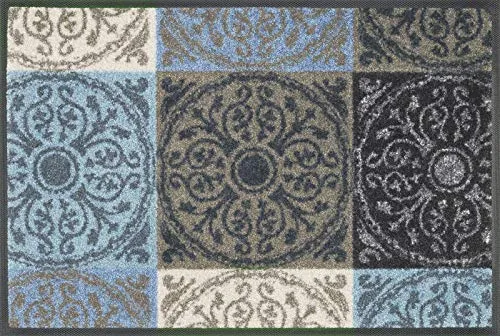 wash+dry Fußmatte Da Capo 40x60 cm - Waschbar & Rutschfest - Fußmatte für innen und außen, aus robustem Nylonflor und 100% Nitrilgummi, trittschalldämmend und bis 60°C waschbar, ideal für Allergiker und Tierbesitzer.