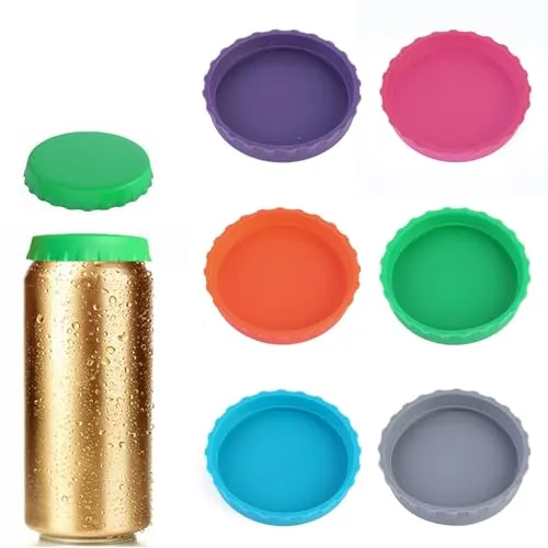 Eupneicu 6 Stück Dosen-Deckel, Silikondeckel Für Dosen, Wiederverwendbares Deckel, Passend Für Standard-Soda-/Getränkedosen [ Sortiert ]