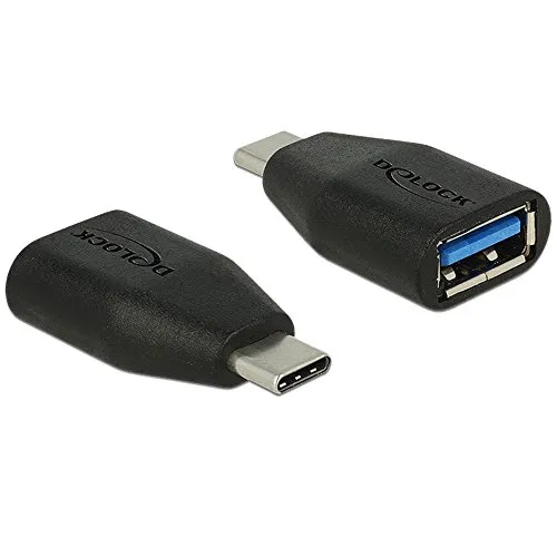 Delock Adapter USB Type-C Stecker > USB 3.0 A Buchse Schwarz