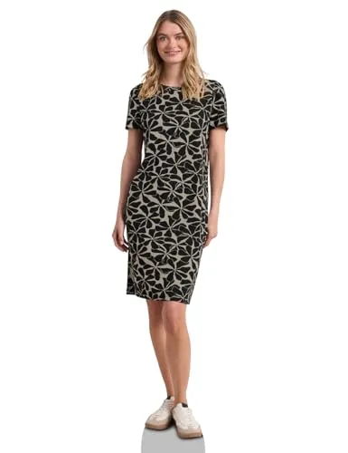 Street One Damen Knielanges Kleid mit Raffung in schwarz von Street One