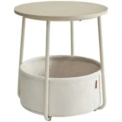 Vasagle Beistelltisch LET223K67, beige, modern, rund