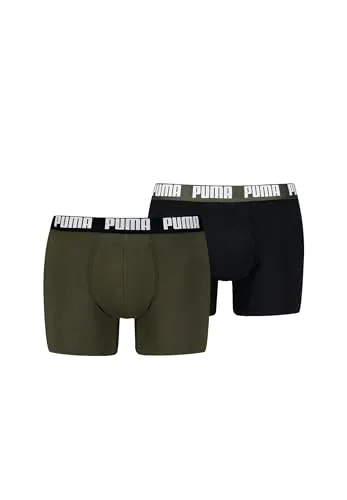 PUMA Boxer Boxershorts Men Herren Everyday Unterhose Unterwäsche 2er Pack, Farbe:Forest Night, Bekleidungsgröße:M