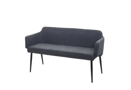 PROREGAL® Sitzbank Sitzbank HxBxT 77x133x56cm Rückenlehne Armlehne Stoff 133cm Anthrazit