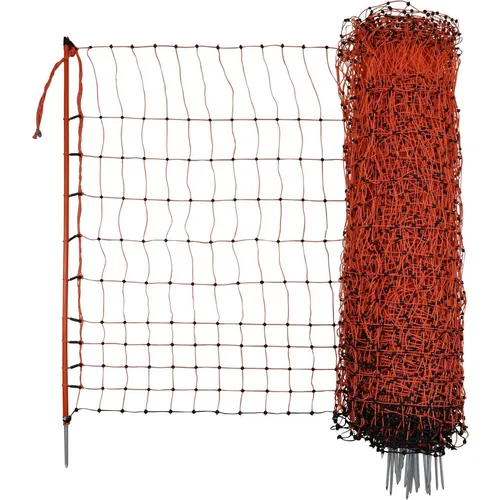 Kerbl Geflügelnetz 292270 - Nutztierzäune - Elektrifizierbares Geflügelnetz für optimalen Schutz von Hühnern, Gänsen und Puten, mit stabilen Kunststoffpfählen und geringer Maschenweite für maximale Sicherheit.