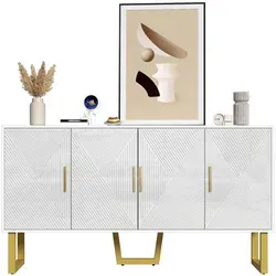 Okwish Sideboard, Weiß, Holzwerkstoff, 150x82x40 cm, Wohnzimmer, Kommoden & Sideboards, Sideboards