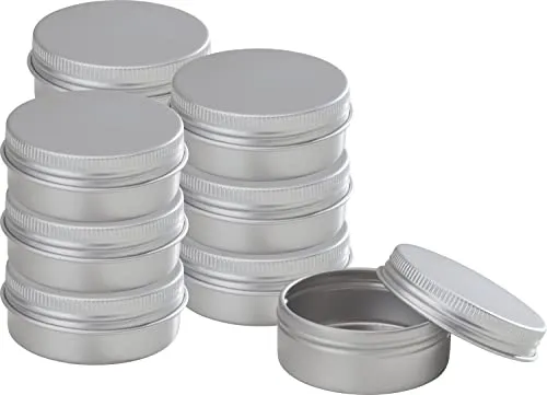 VBS Cremedose Rund 5 cm Aluminium Dose für Kosmetik und Aufbewahrung 20 ml, 10 Stück