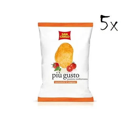 5x San Carlo più gusto Passione mediterranea Chips Kartoffelchips gesalzen 50g