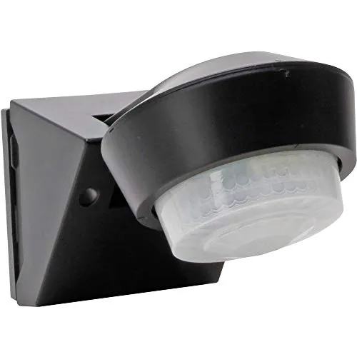 Kopp INFRAcontrol R 240° Infrarot Bewegungsmelder - Bewegungsmelder mit 240° Erfassungswinkel, IP54 wasserdicht und ideal für den Außenbereich, Farbe: Schwarz.
