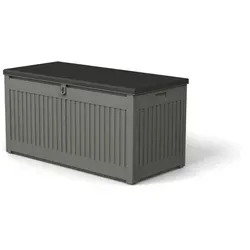 Garden Impressions JERSEY Auflagenbox 270L - Wetterfeste Aufbewahrungsbox für drinnen und draußen, aus pflegeleichtem Kunststoff in mid-grey, ideal für die Aufbewahrung von Kissen und Gartenutensilien.