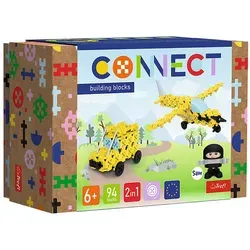 Trefl CONNECT S - Flugzeug Auto Bausteine - Konstruktionsspielzeug für Kinder ab 6 Jahren, 94 Teile für kreatives Bauen und Spielspaß, fördert die motorischen Fähigkeiten und Fantasie.