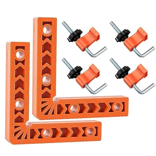 Grad Winkel Klemme, 90 Grad Winkel, Winkelspanner, Winkelspanner 90 Grad, 2 Stück 90 Grad Positionierwinkel, Rechtwinklige Keilvorrichtung, Eckspanner, Winkelklemme, Framing Spacing Tool 90 Degree 90
