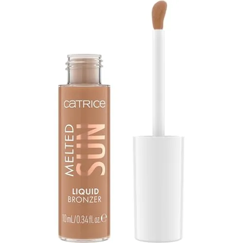 Catrice Melted Sun Liquid Bronzer, Nr. 015, Braun, langanhaltend, definierend, hochpigmentiert, natürlich, matt, vegan, ölfrei, ohne Parfüm, ohne Alkohol, 1er Pack (10ml)