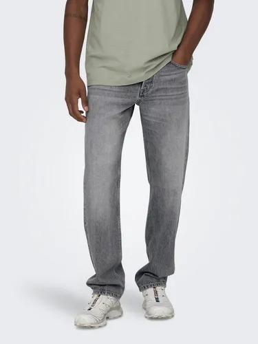 ONLY & SONS ONSEDGE STRAIGHT BROMO 0017 DOT DNM NOOS Herren Regular-fit Jeans - Modische Herren-Jeans im Regular Fit mit Abriebeffekten aus 100% Baumwolle. Pflegeleicht und vielseitig kombinierbar, ideal für jeden Anlass. Perfekt für einen lässigen und stylischen Look.