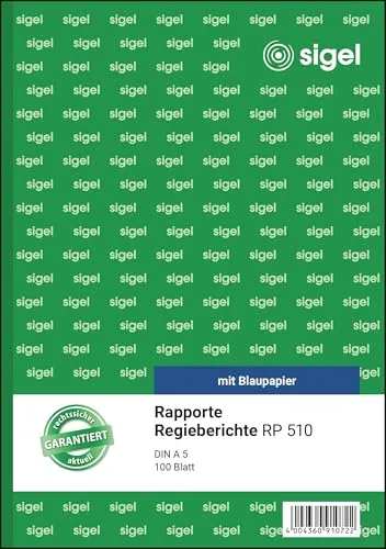 SIGEL RP510 Rapport / Regiebericht A5, 100 Blatt
