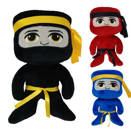BAY-Sports Plüschfigur Plüschtier NINJA Teddy Karate Kampfsport Geschenk Kinder Kuscheltier, Taekwondo, Kickboxen, Budo, Glücksbringer Warrior