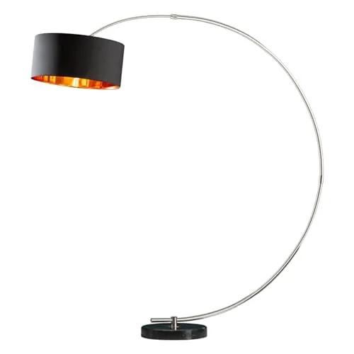 riess-ambiente Bogenlampe PYTHON 190cm schwarz/gold - Bogenlampe für Wohnzimmer, elegant und individuell höhenverstellbar, vereint modernes Design mit Retrostil und stimmungsvollem Licht.