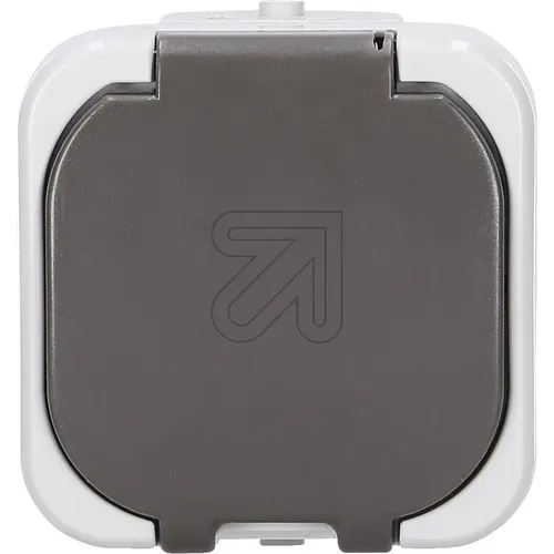 Rev Aquatop Steckdose Aufputz Grau IP44 Steckdose AP Außensteckdose AquaTop grau