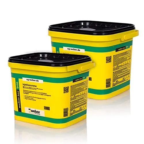 Weber.Tec 946 Injektionscreme Horizontalsperre Horizontalabdichtung Feuchtigkeit Silanbasierte Injektions creme 2 x 10 L = 20 L