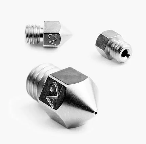 Micro Swiss MK8 Düse aus A2-Werkzeugstahl, 4 mm - 3D-Drucker-Extruder mit verschleißfester Beschichtung, ideal für abrasive Filamente und verlängert die Lebensdauer der Düse.