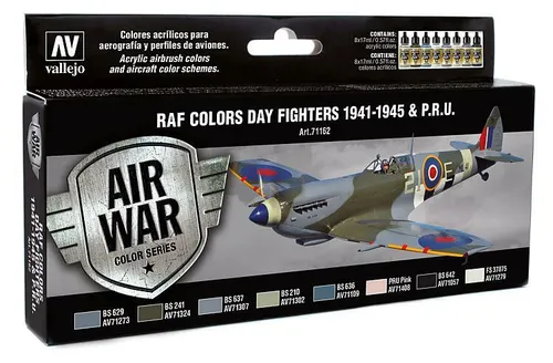 Vallejo 71162 (183,75€/l) Farb-Set RAF Tagjäger WWII, 8 x 17 ml model air Neu