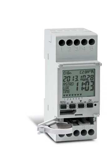 Digitale Astro 2 Kanal Zeitschaltuhr Hutschiene Einbau mit Gangreserve 1IO4291
