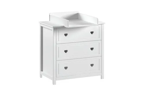 aufm Kessel Wickelkommode Kamila 2tlg mit Wickelaufsatz - Praktische 2-teilige Wickelkommode mit 3 Schubladen und integriertem Wickelaufsatz. Ideal für kleine Räume, bietet sie Stauraum und Komfort beim Wickeln. Hochwertige Verarbeitung aus massiver Kiefer und MDF.
